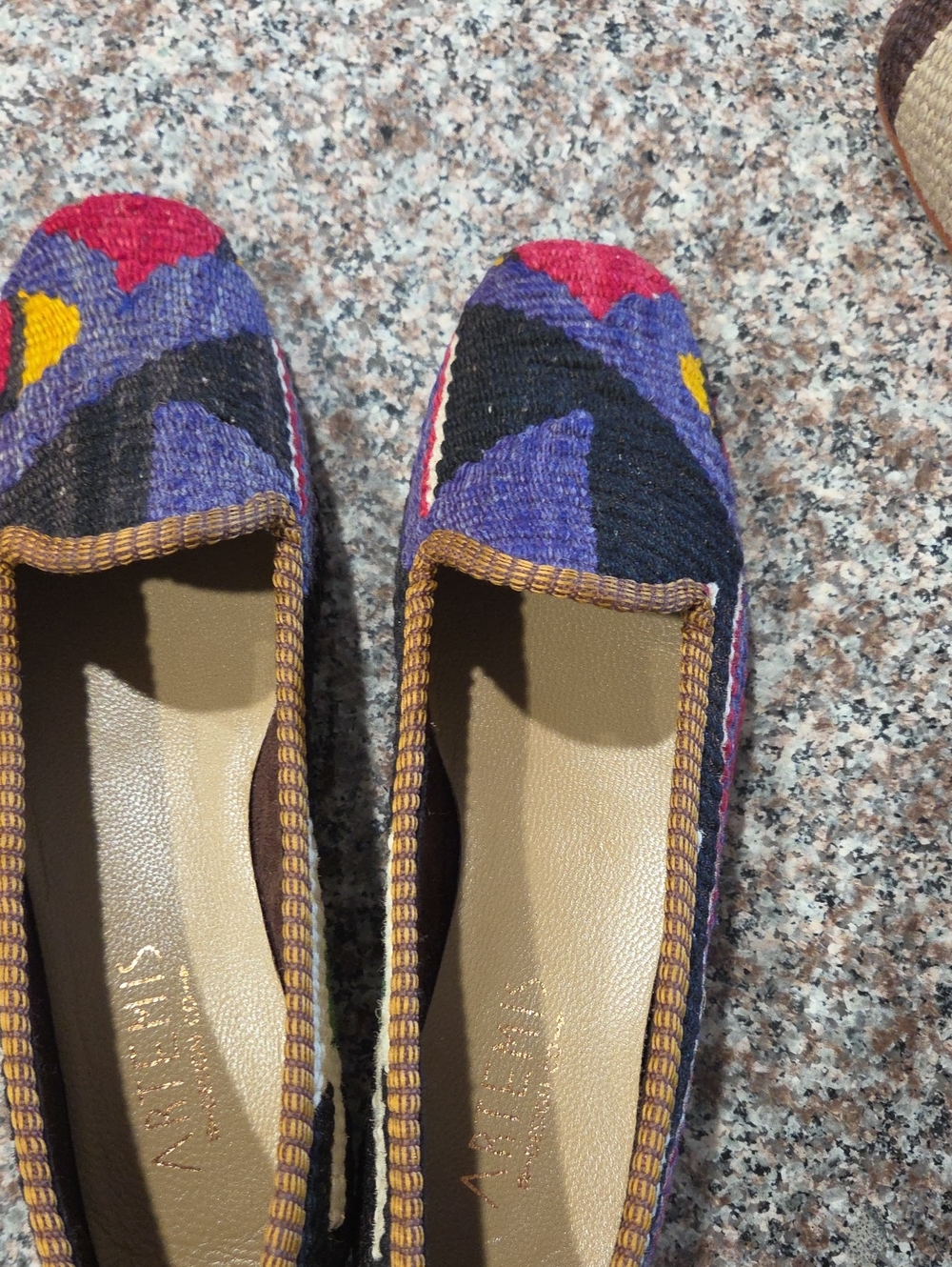 Artisan Multicolor Women's Flat Shoes - Red, Pink, Purple, Black Accents